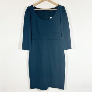 Ann Taylor Deep Teal 3/4 Sleeve Dress